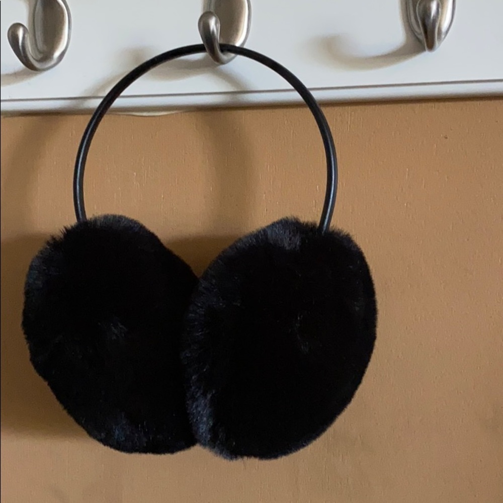 ZARA Black fuzzy earmuffs